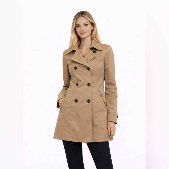 The Limited Jackets & Blazers - The Limited Tan Double-Breasted Trench Coat